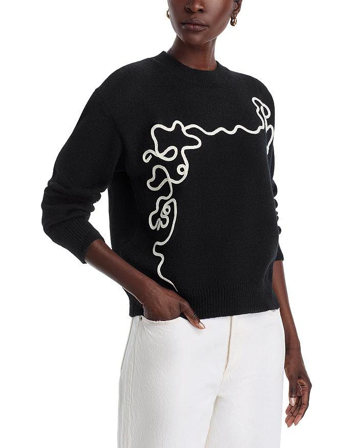 Gracia Flower Embroidered Sweater 1