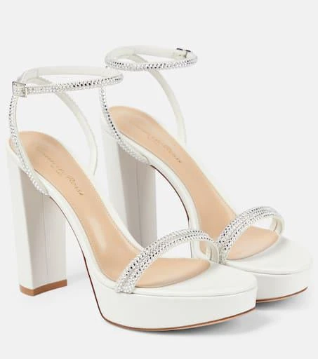 Gianvito Rossi Embellished leather platform sandals 1