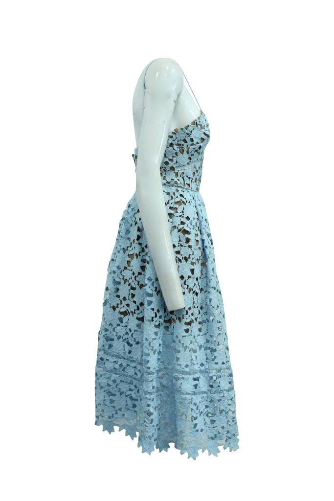 Self Portrait Azaelea Lace Dress in Light Blue Polyester 2
