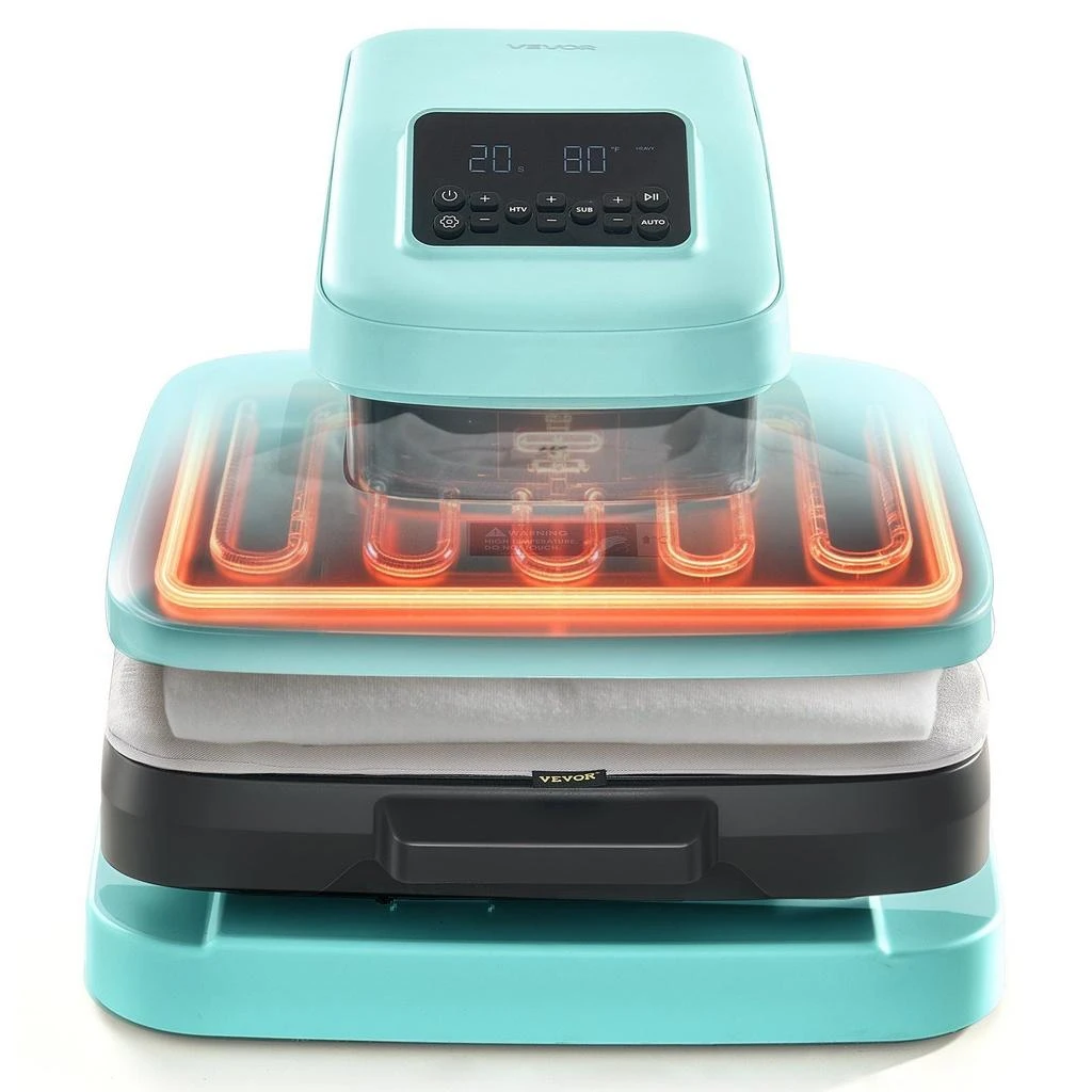 VVOR Auto Heat Press Machine, 15 x 15 inch, T-Shirt Press Machine with Auto Release and Adjustable Pressure, Digital Display, Rapid Heating, for Sublimation, Vinyl, Heat Transfer Projects, Green