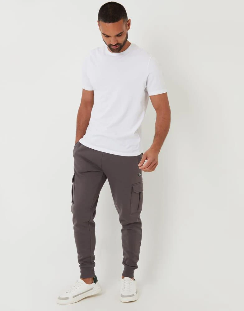 Threadbare Threadbare Cargo style joggers in dark grey 2
