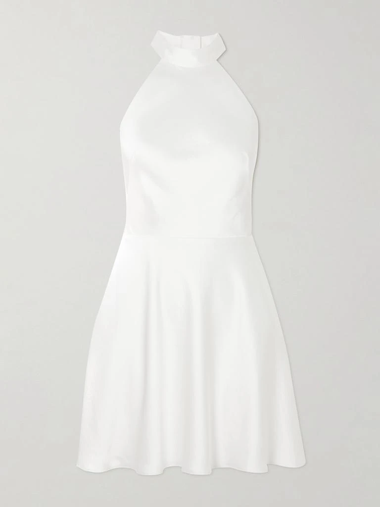 Bloom 露背缎面绉纱迷你连衣裙