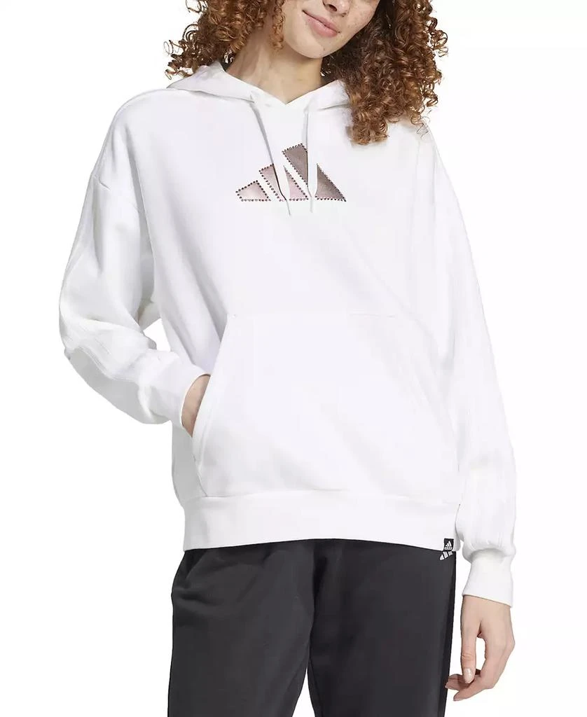 Adidas Women's Holiday Graphic 3-Stripes Oversized Hoodie 1