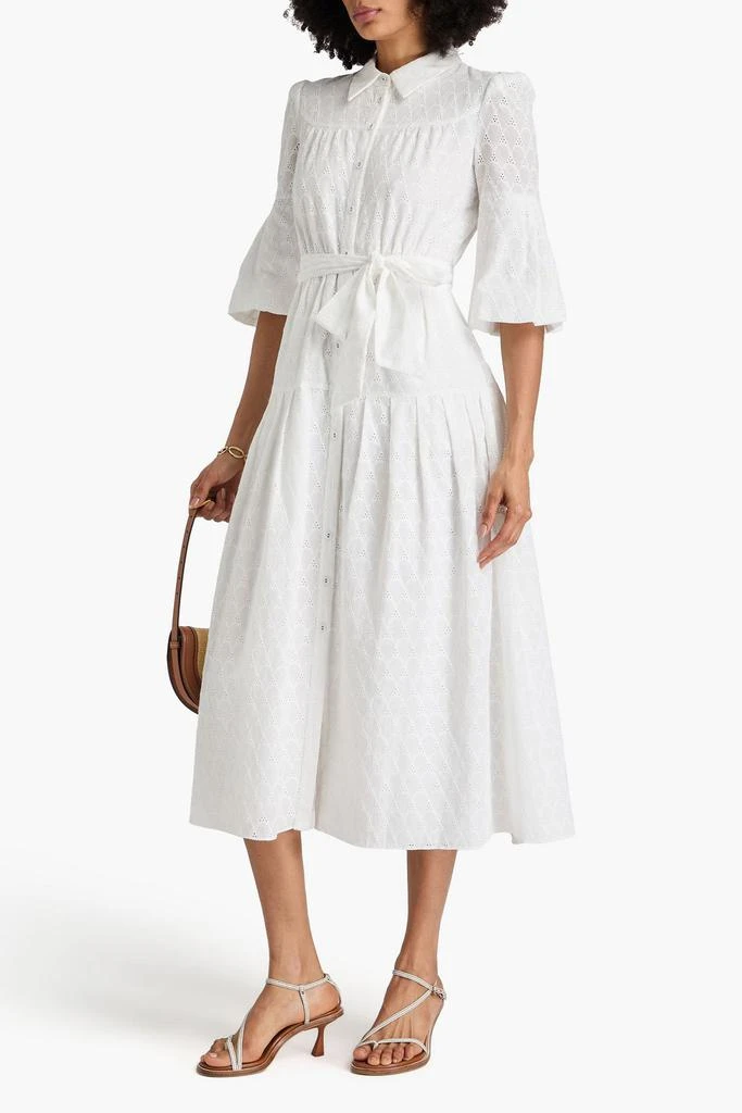 Diane von Furstenberg Aveena broderie anglaise cotton midi shirt dress 2