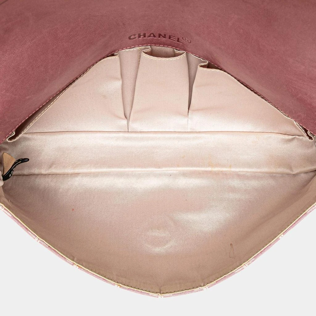 Chanel Chanel Pink Nylon New Travel Line East West Flap Bag 4