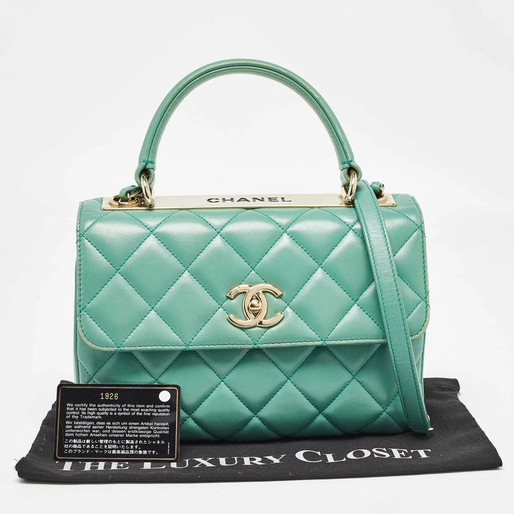 Chanel Chanel Aqua Green Quilted Leather Small Trendy CC Flap Bag 22