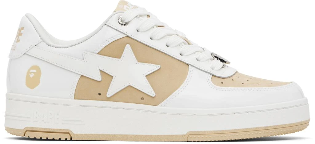 Bape White & Beige BAPE STA #6 Sneakers 1