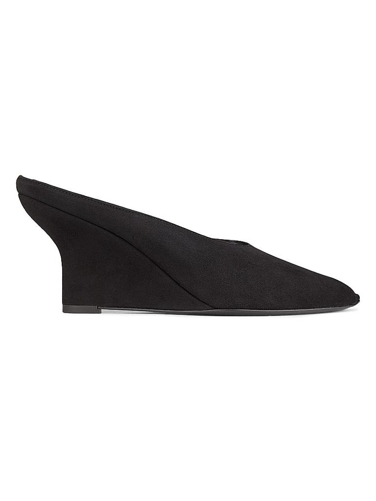 Totême 75MM Velvet Peep-Toe Wedge Mules