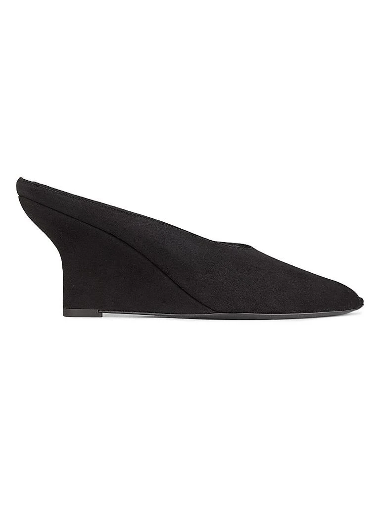 Totême 75MM Velvet Peep-Toe Wedge Mules 1