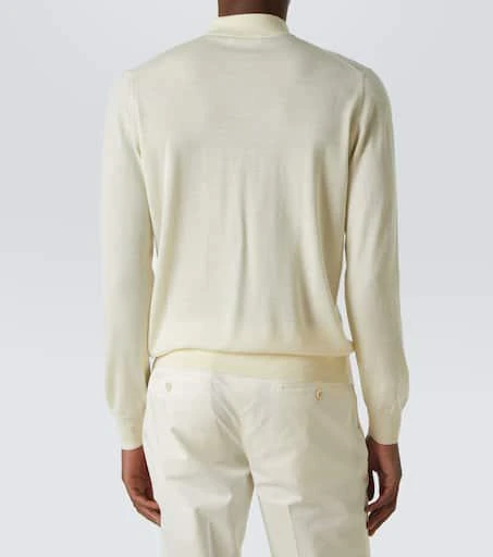 LARDINI Knitted wool, silk, and cashmere polo shirt 4