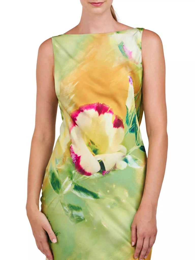 Kay Unger Pippa Floral Satin Gown 4