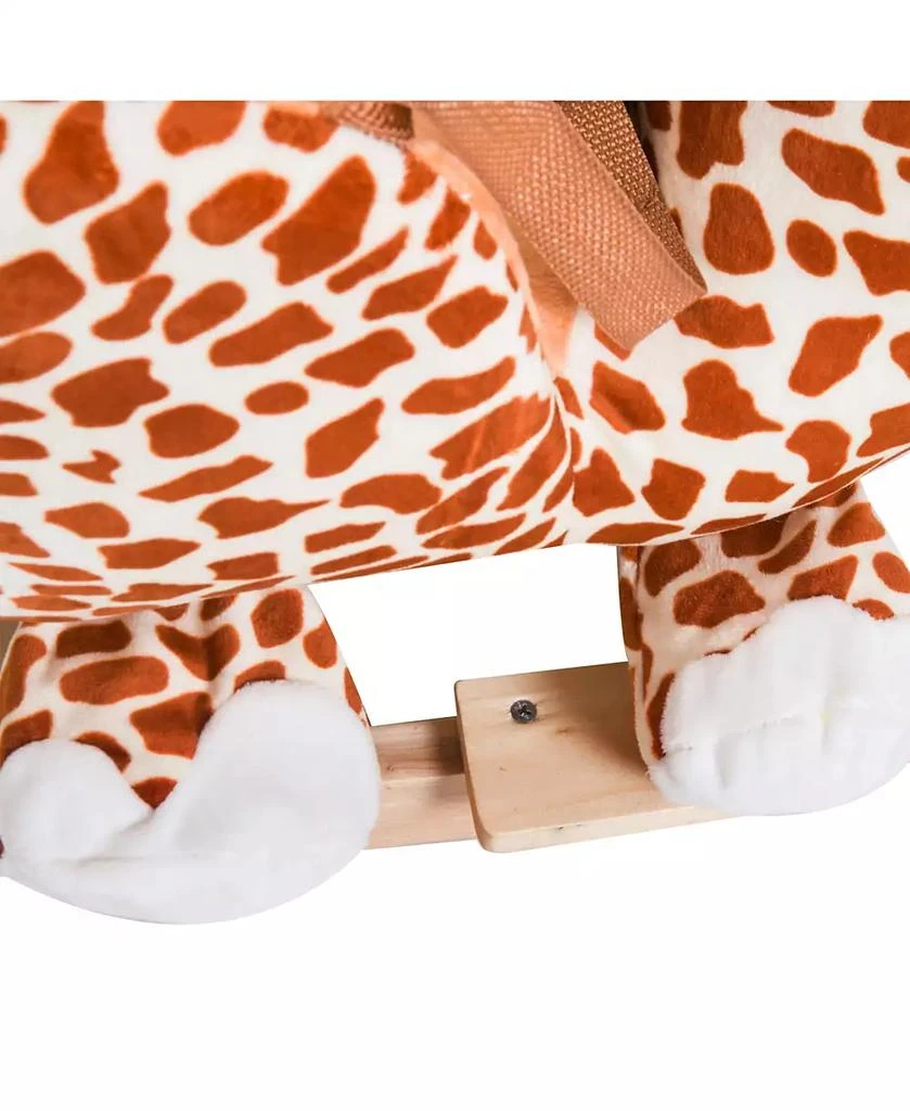 Qaba Baby Rocking Horse, Plush Animal Rocker w/ Realistic Sound, Pedals 8