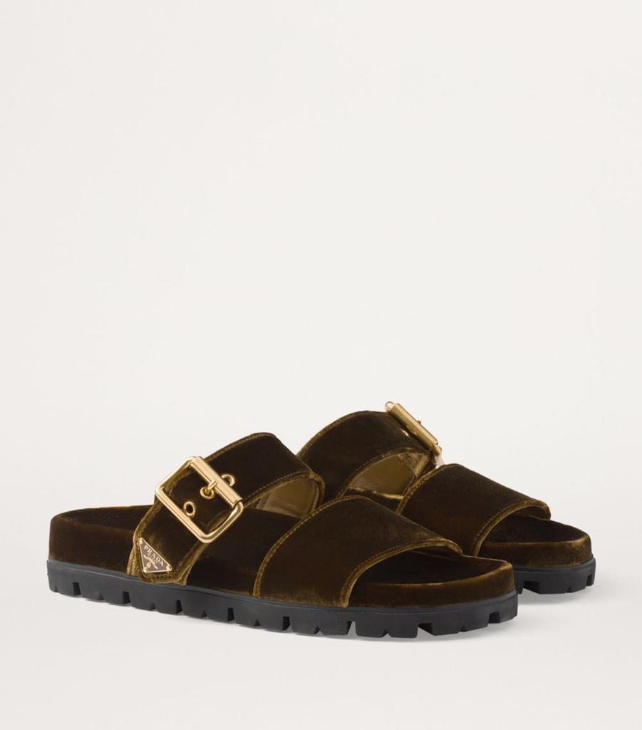 Prada Velvet Buckle Slides - Slippers - BeyondStyle