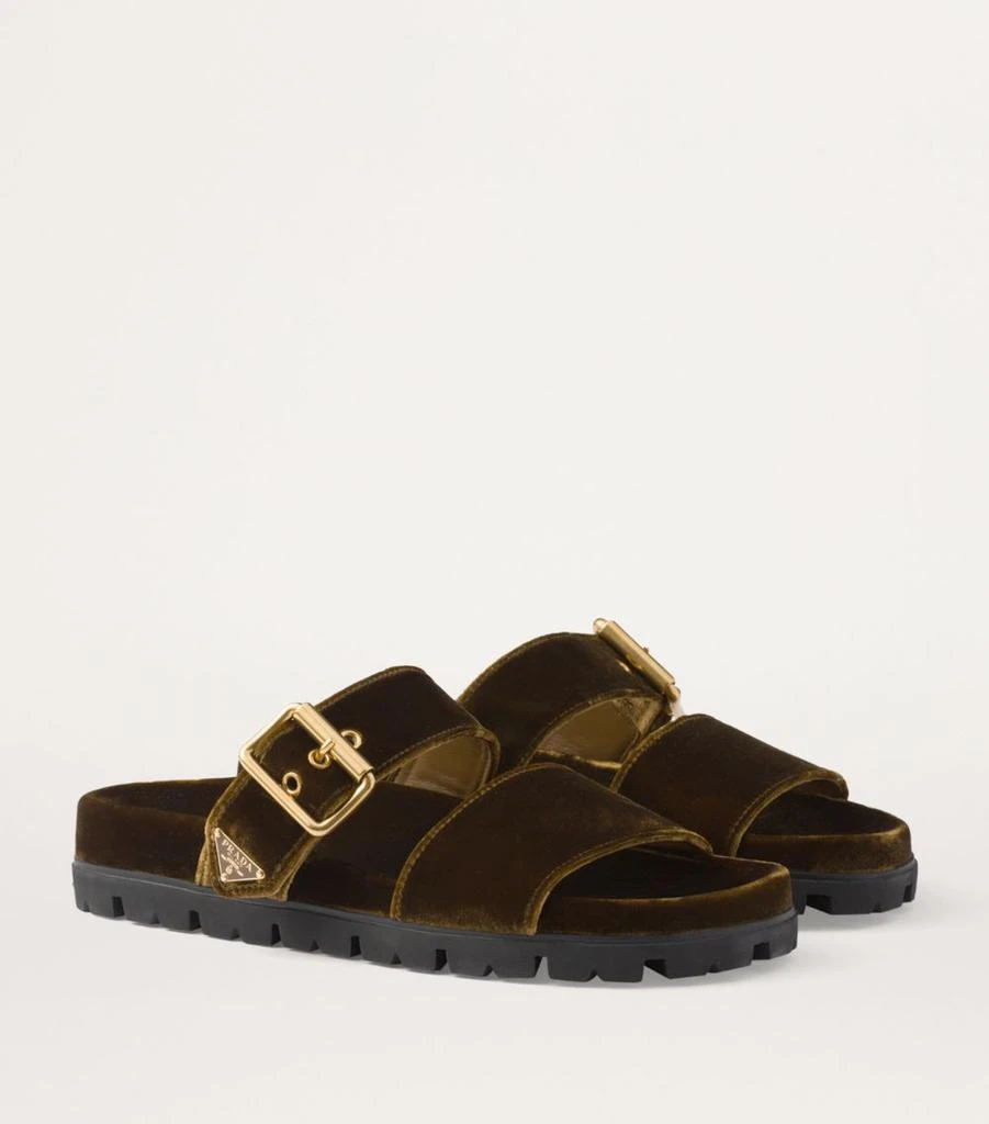 Prada Velvet Buckle Slides 3