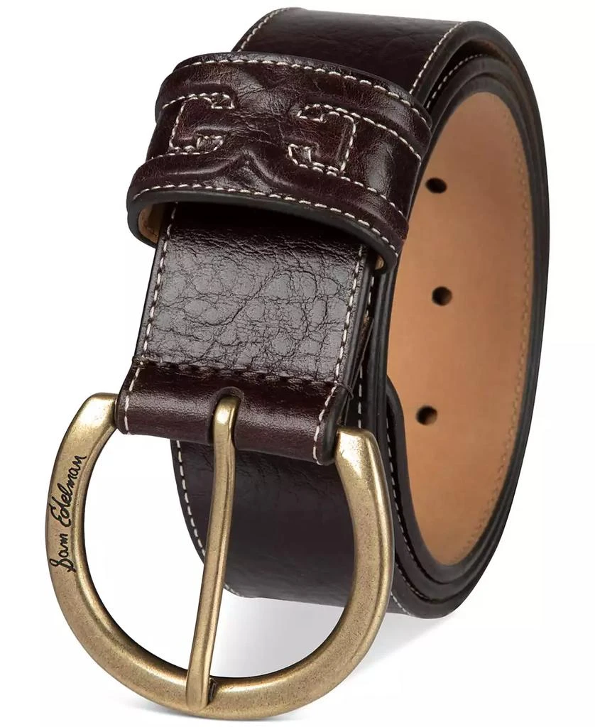 NWOT Sam Edelman Women\'s Brown Glossy Texture‎ Leather Belt Size XL Sam Edelman Women main image 3