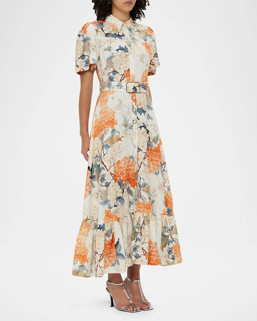 LEO LIN Becca Belted Floral-Print Midi Shirtdress 4