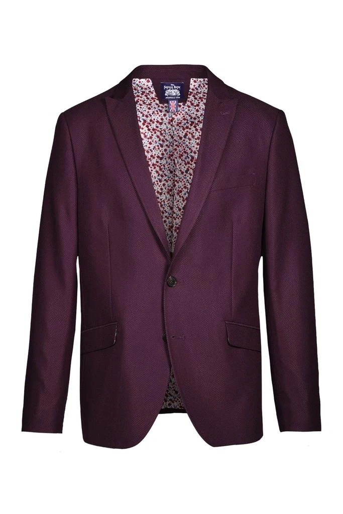 SAVILE ROW CO Burgundy Peak Lapel Slim Fit Blazer 4