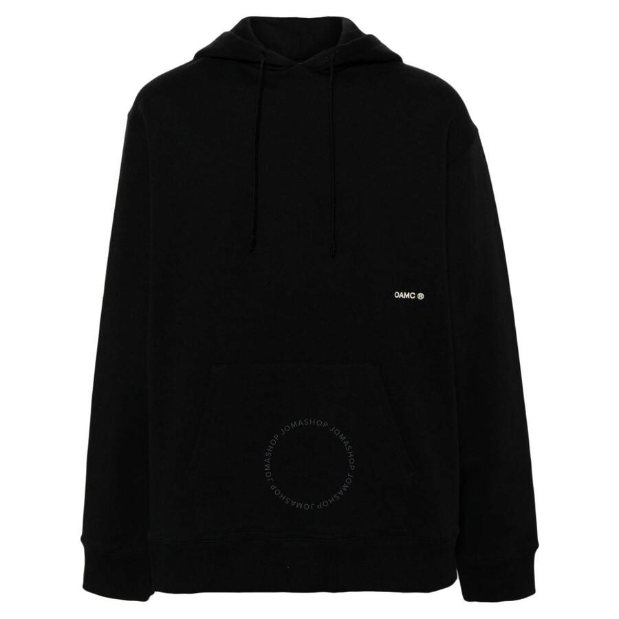 OAMC Men's Black Graphic-Print Organic Cotton Hoodie