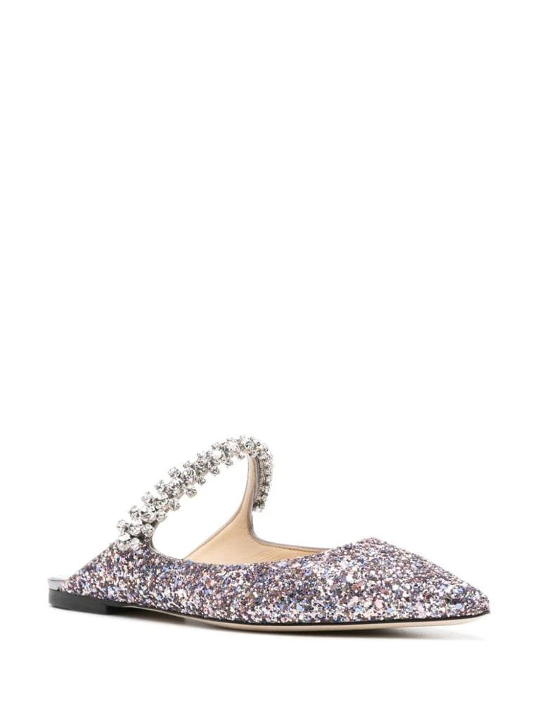 Jimmy Choo BING FLAT CRYSTAL STRAP GLITTER MULES 4