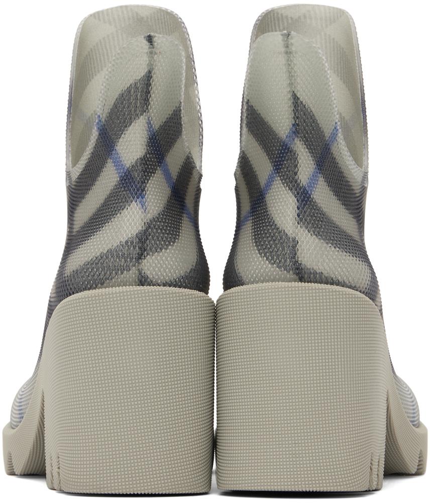 Burberry Gray Marsh Heeled Rubber Rain Boots