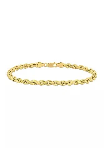 Belk 
Co. Men
s Rope Chain Bracelet in 10k Yellow Gold (5 mm/9 in)