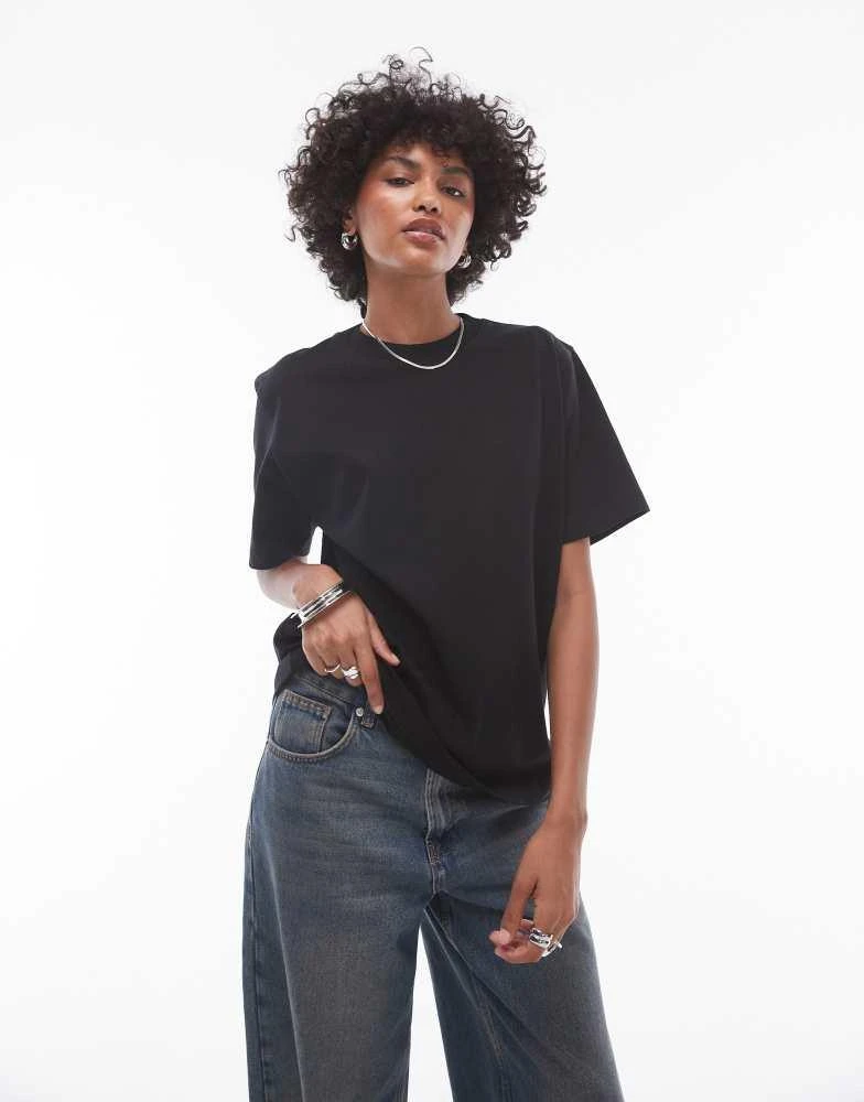 Topshop Topshop premium basic short sleeve tee in black 1