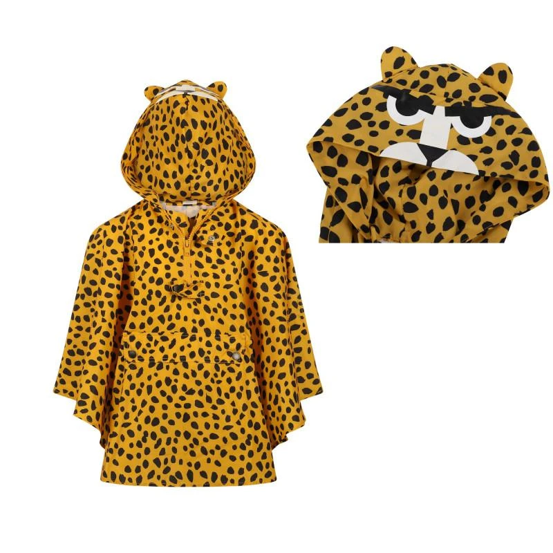 Stella McCartney Cheetah rain cape in ochre yellow and black 1