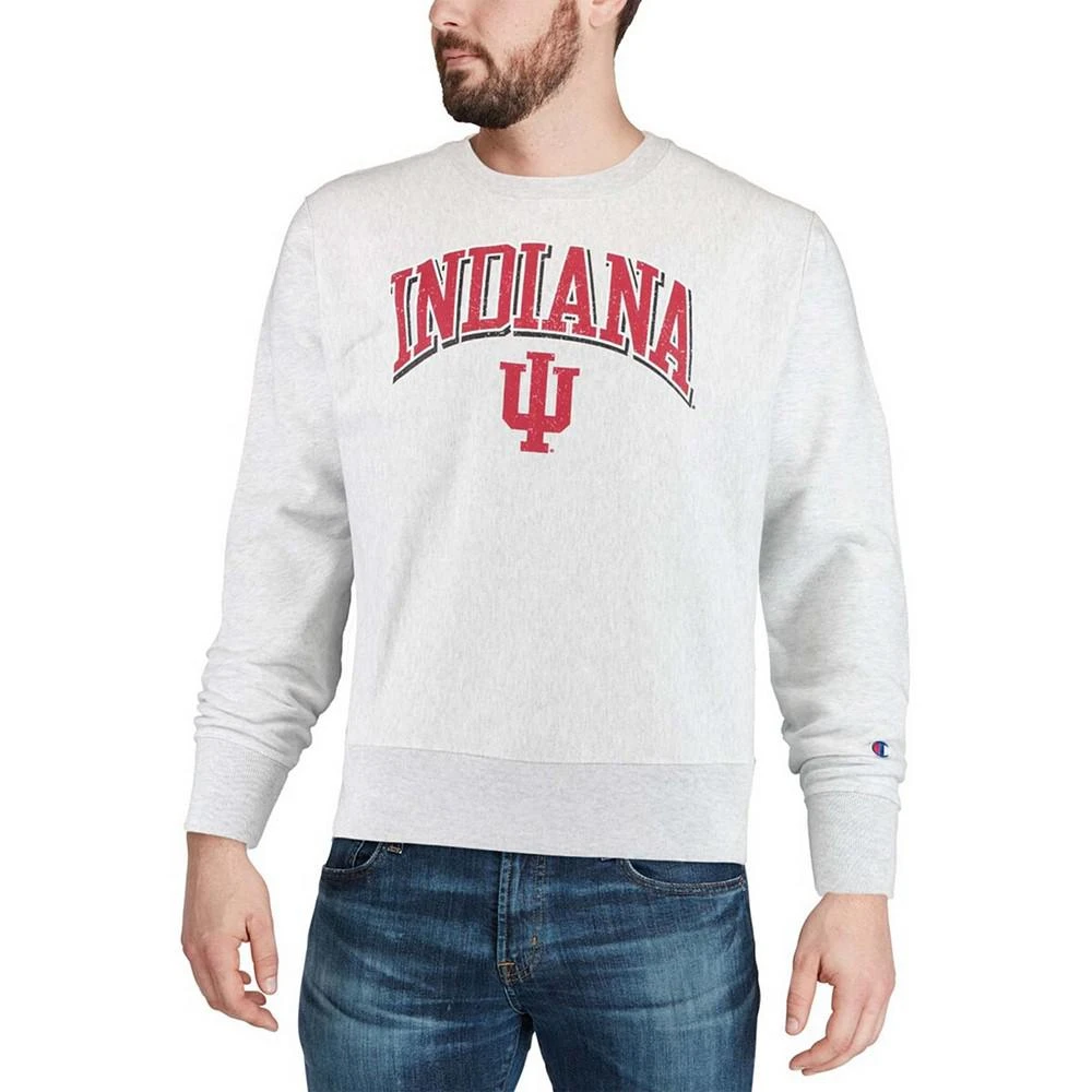 Champion Men's Gray Indiana Hoosiers Arch Over Logo Reverse Weave Pullover Sweatshirt 4