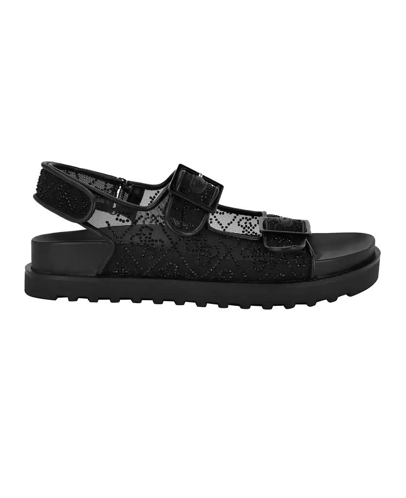 GUESS Women's Frella Two Band Embellished Footbed Sandals 2