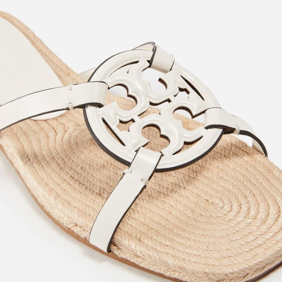 Tory Burch TORY BURCH WOMEN'S BOMBE MILLER LEATHER ESPADRILLE SLIDES 3