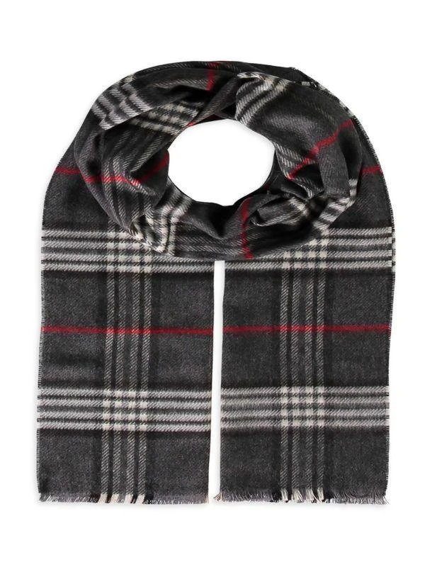 Fraas Raw Edge Glen Plaid Scarf 1
