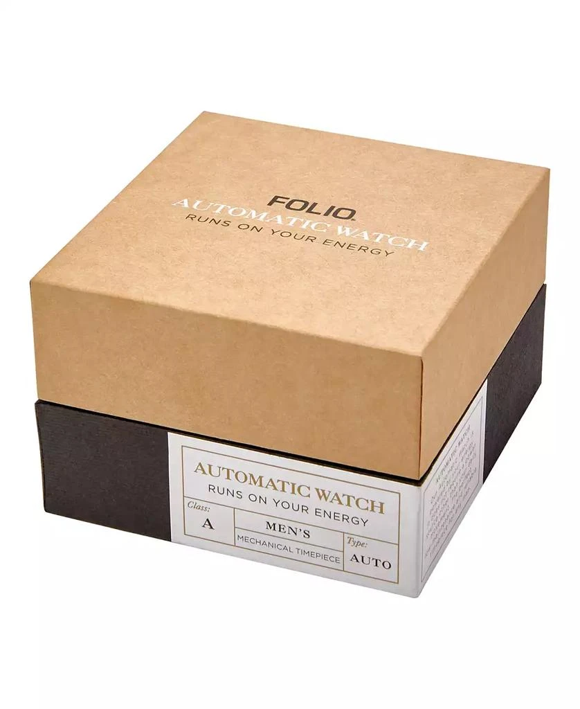 Folio Mens Brown Strap Automatic Watch 46mm 4