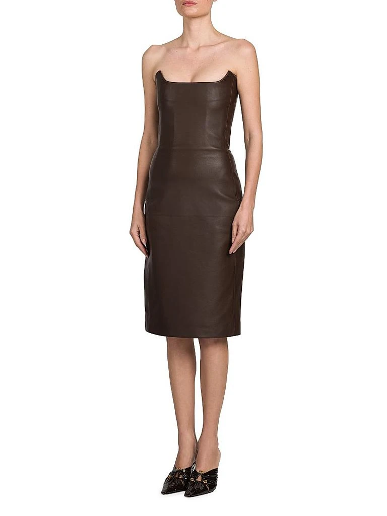 Bottega Veneta Leather Strapless Bustier Midi-Dress - Dresses & Skirts -  Free Shipping - BeyondStyle