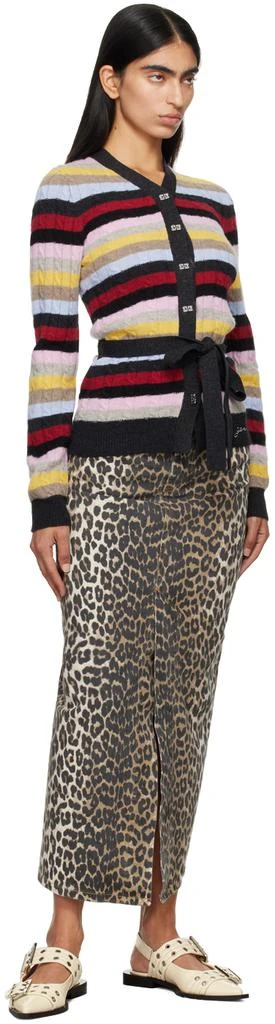 Ganni Multicolor Stripe Belt Cardigan 4