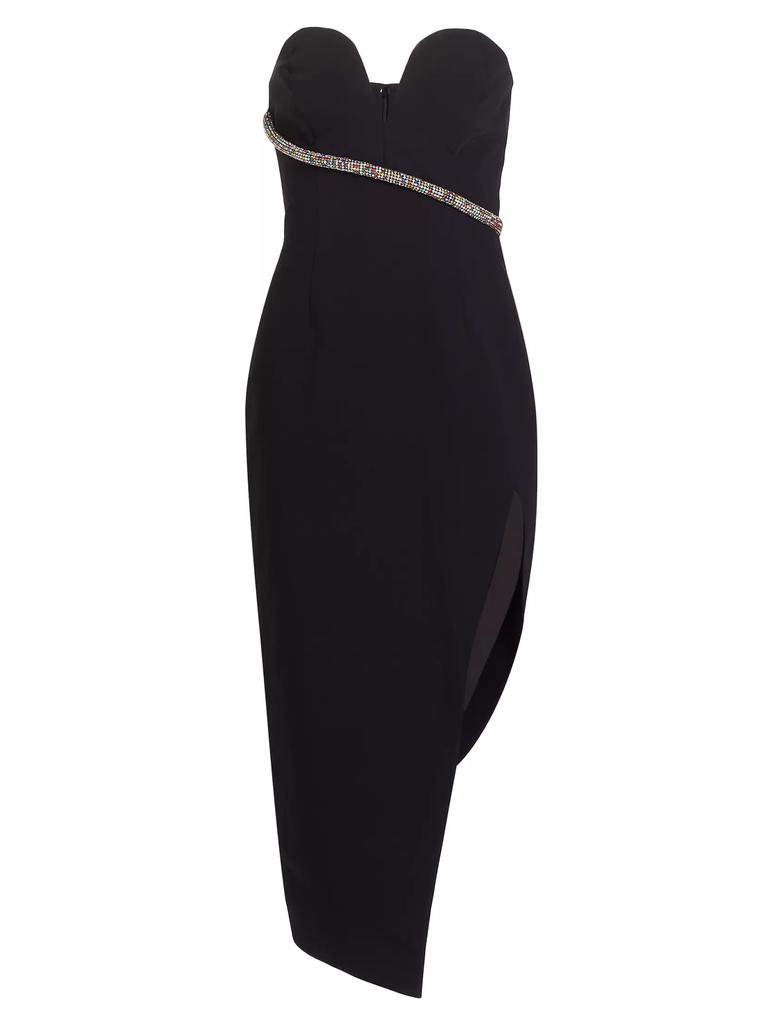 Amanda Uprichard Soirée Rhinestone-Embellished Asymmetric Midi-Dress