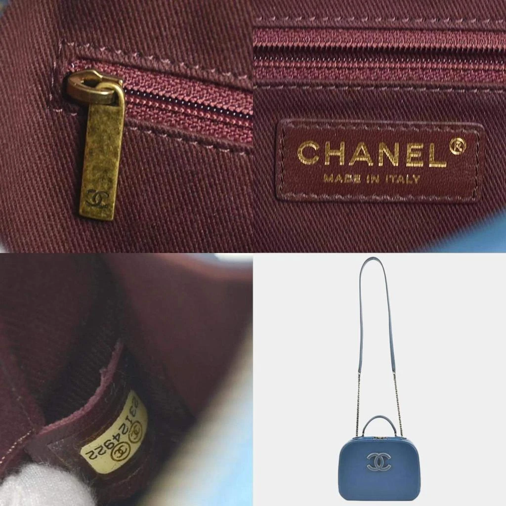 Chanel Chanel Blue Calfskin and Quilted Goatskin Small Coco Curve Vanity Case 5