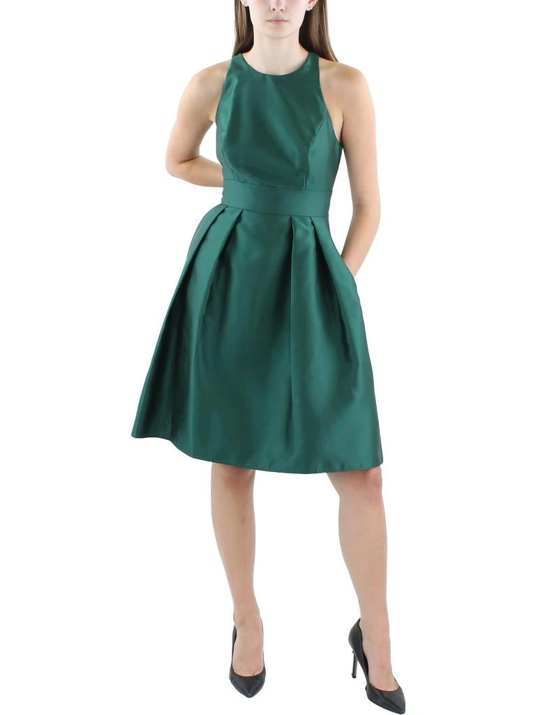 Alfred Sung Womens Satin Knee-Length Cocktail And Party Dress 1