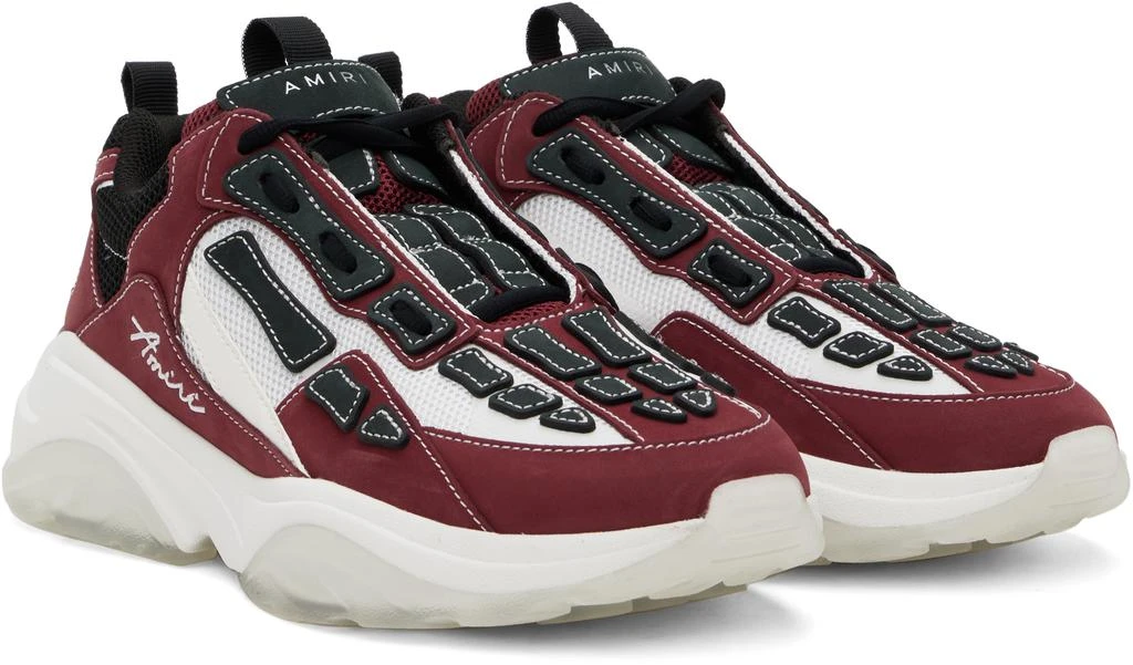 AMIRI White & Burgundy Bone Runner Sneakers 4