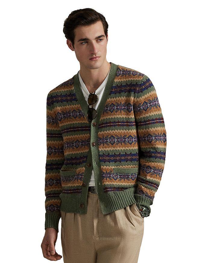 Ralph Lauren Fair Isle Cotton Blend Cardigan
