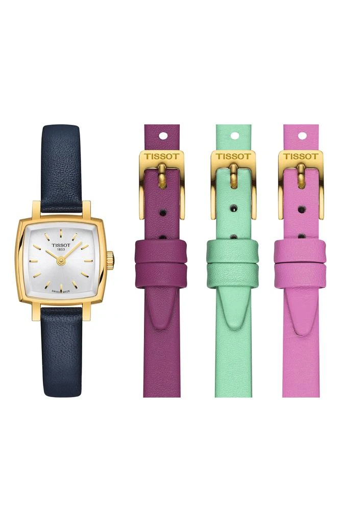 Tissot Lovely Summer Leather Strap Square Watch & Interchangeable Straps Set, 20mm 1