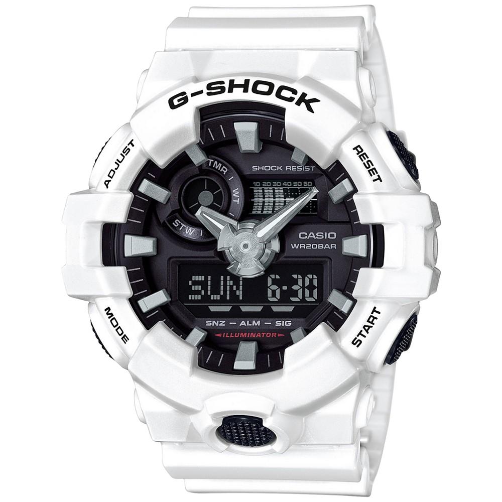 G-Shock Men's Analog-Digital White Resin Strap Watch 54mm GA700-7A