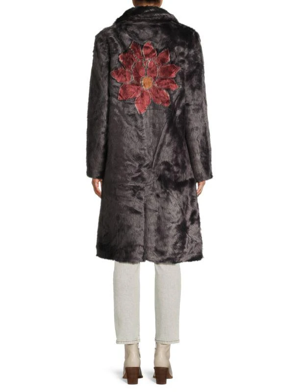 Unreal Fur Moon Flower Faux Fur Longline Coat 2