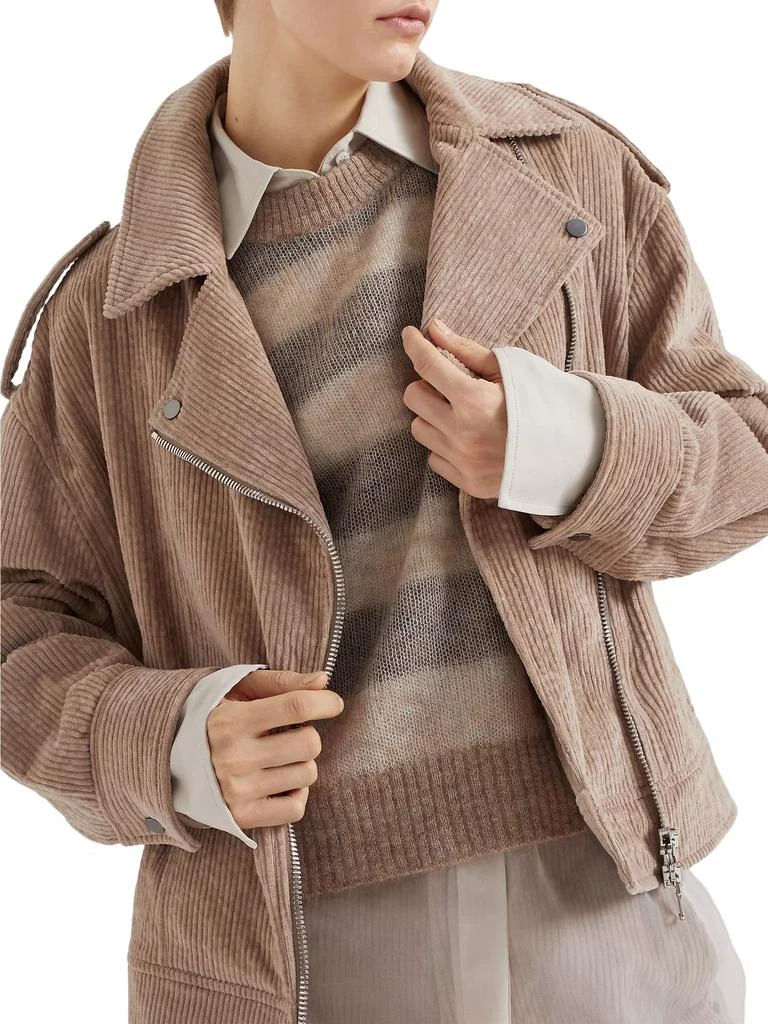 Brunello Cucinelli Comfort Cotton Corduroy Biker Jacket 5