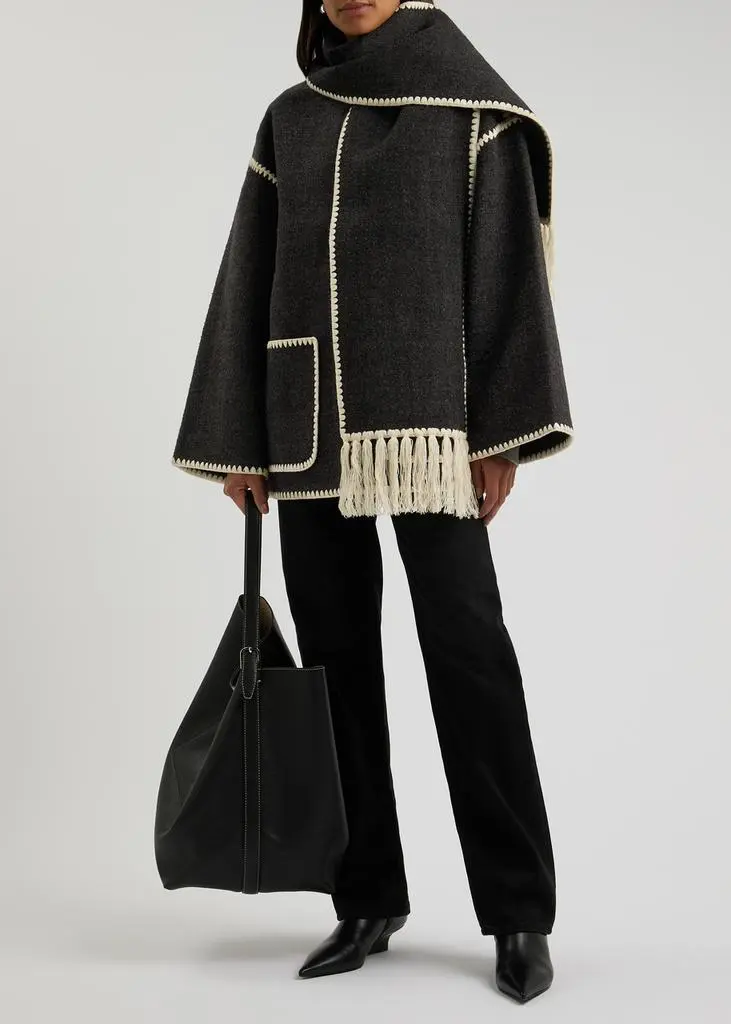 Totême Scarf-effect wool-blend jacket 4
