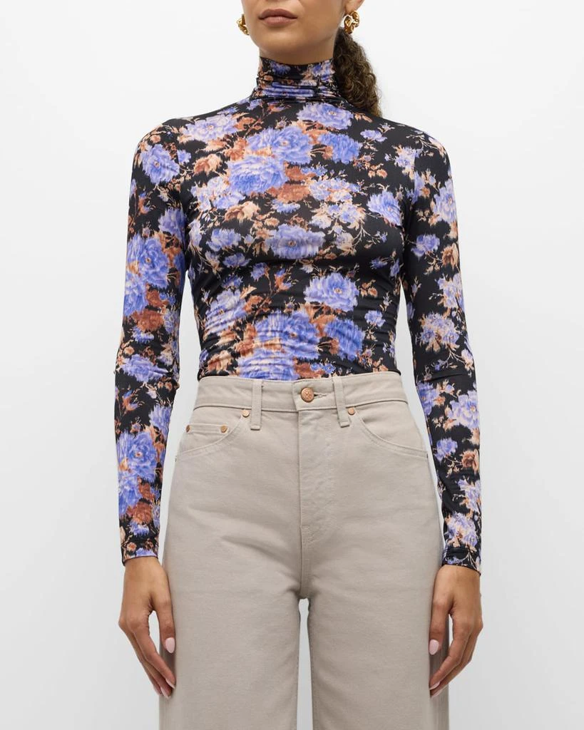 Ulla Johnson Aurelia Printed Turtleneck Long-Sleeve Top 4