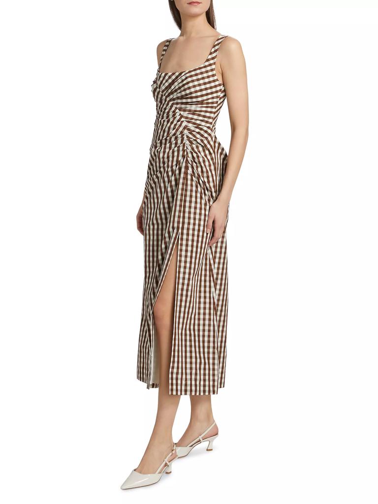 LELA ROSE Ruched Tank Sheath Midi-Dress