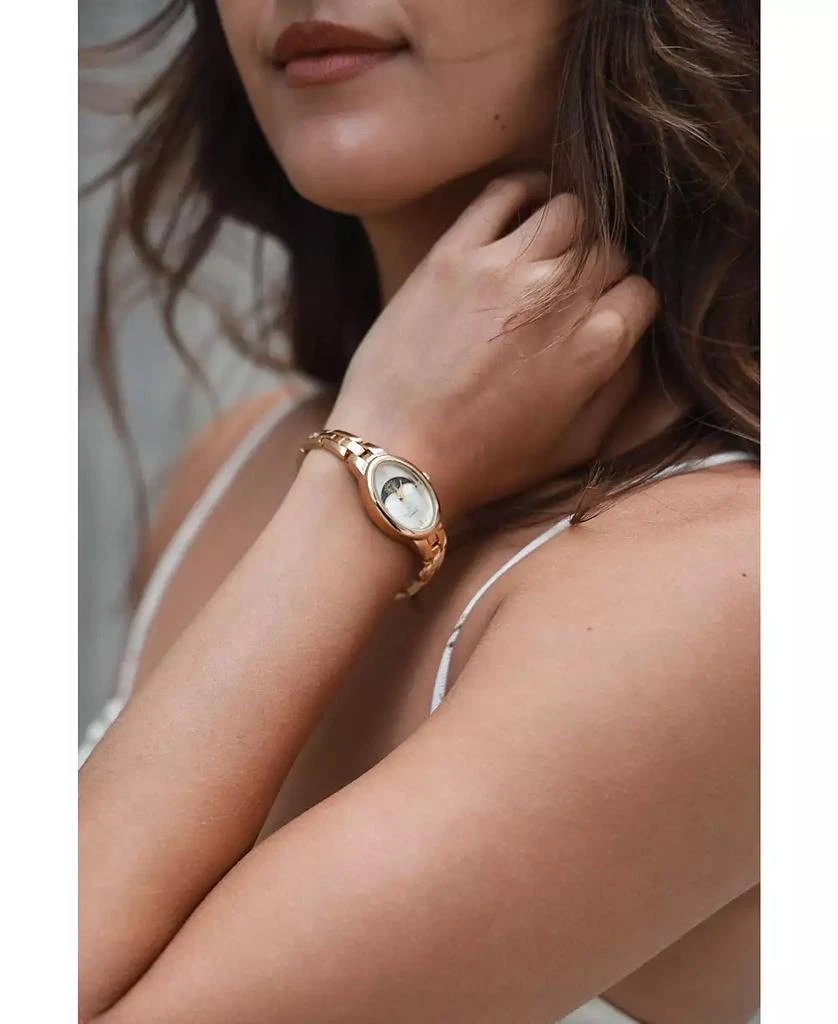 Peugeot Women
s Gold 30x25mm Sun Moon Dial Link Bracelet Watch 5