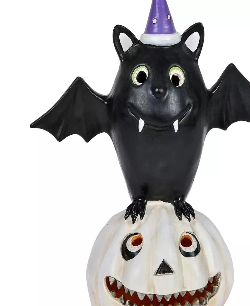 National Tree Company 22" Pre-Lit Bat Standing on Pumpkins 3
