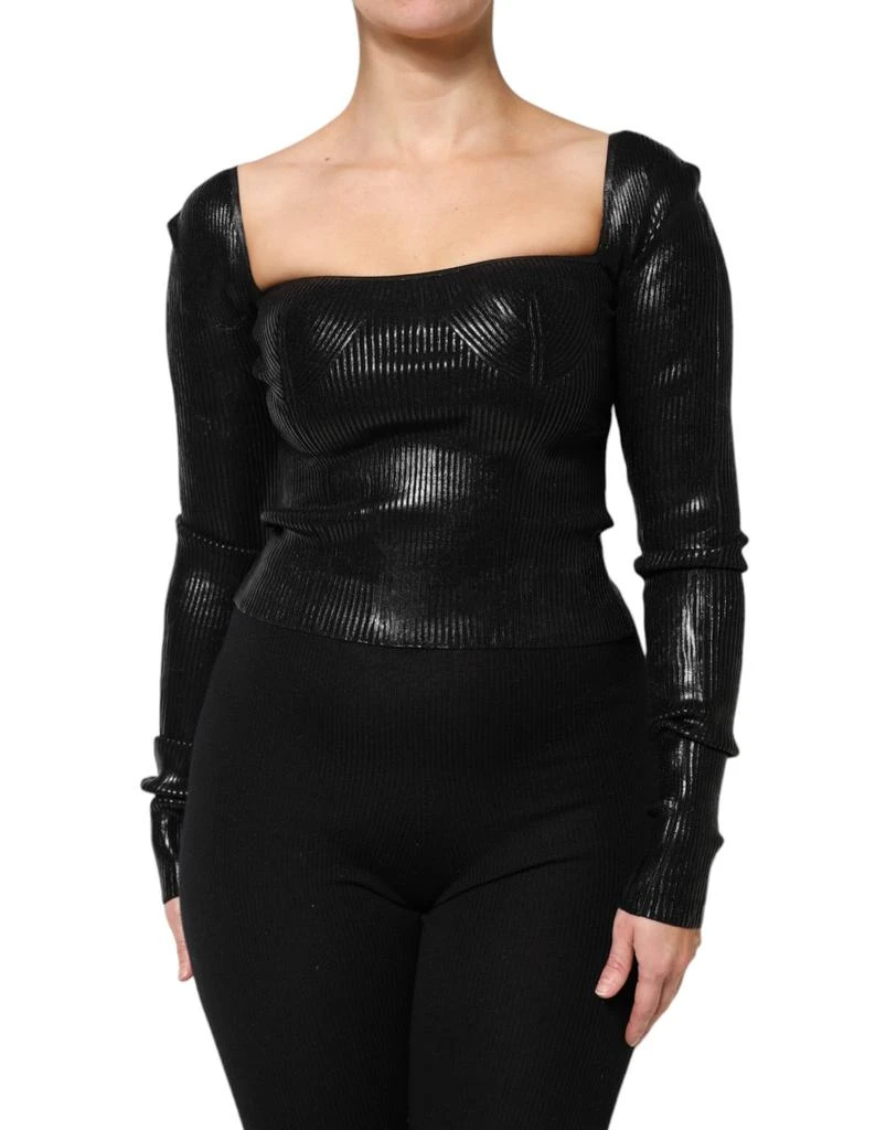 Dolce & Gabbana Viscose Long Sleeves Fitted Blouse Women's Top 1