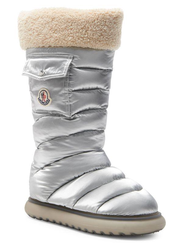 Moncler Gaia Pocket Metallic Faux Fur-Trim Snow Boots